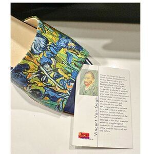 RARE Icon Vincent Van Gogh “Irises” Vintage Art Slide Heels Size 7 Collector